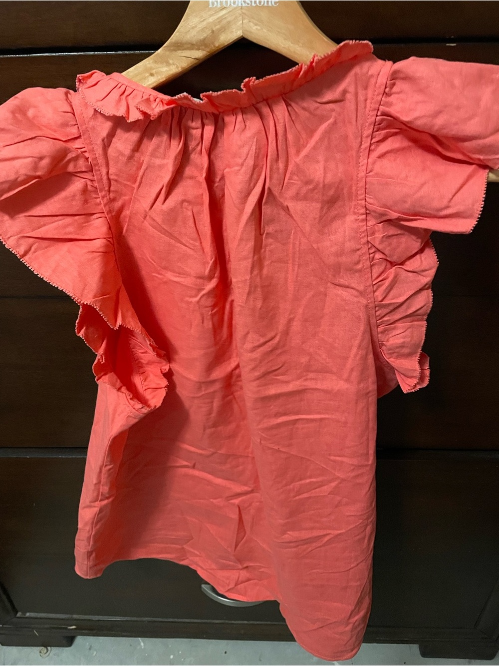 MICHAEL Michael Kors Coral Pink Ruffle Shoulder Blouse